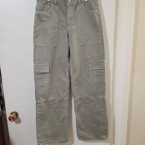 Zara Cargo Pants Khaki Utility Straight Leg Size 2 (28x30 Fit)